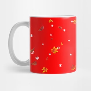 Snow and Leaves Falling From The Sky Mug